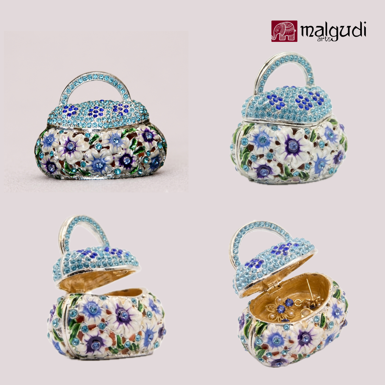 White Pumpkin Enamel Trinket Box, Hand Painted by MalgudiArts (view 5)