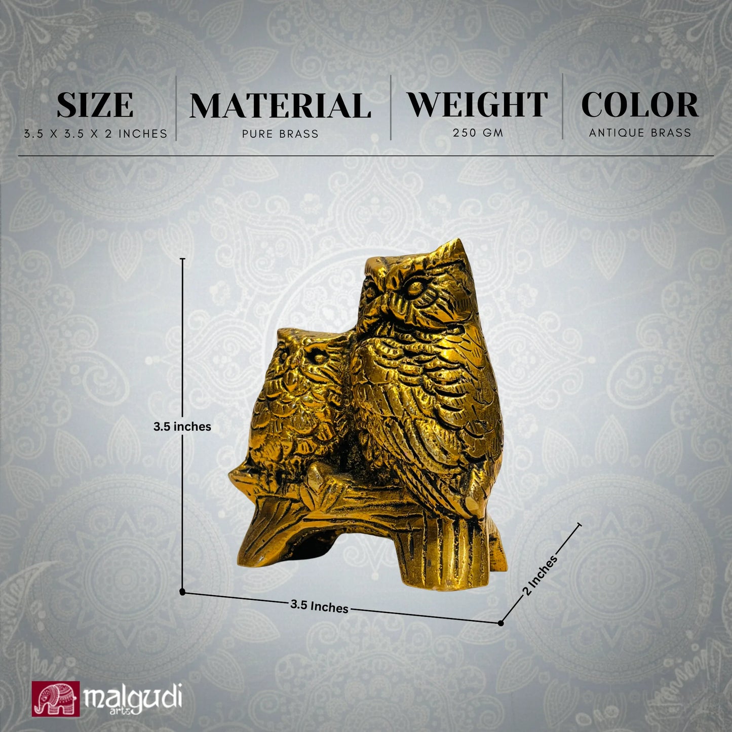 Pair of Owl, 100% Bronze, perfect for gifting