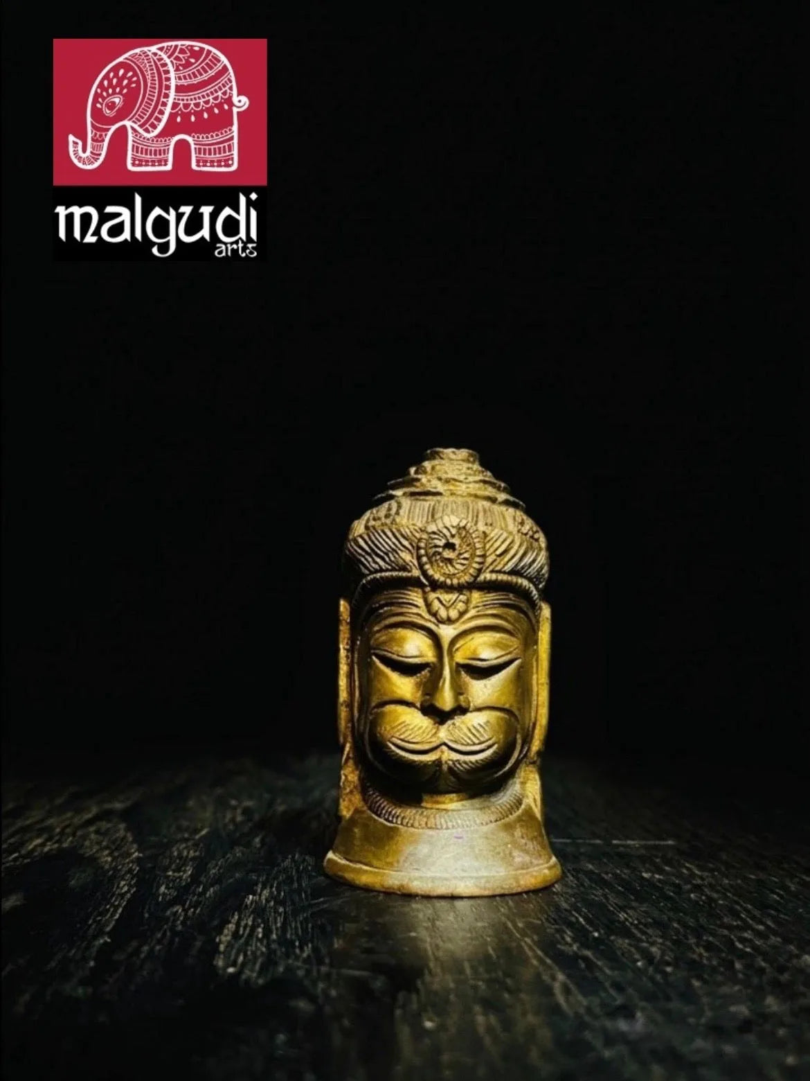 Brass Hanuman Face, Antique sculpture