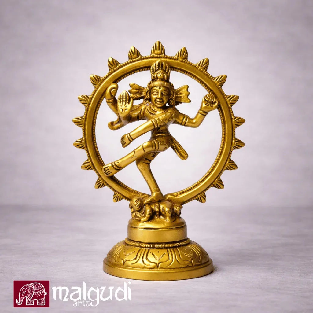 Lord Nataraja Cosmic Dance Brass Statue by MalgudiArts