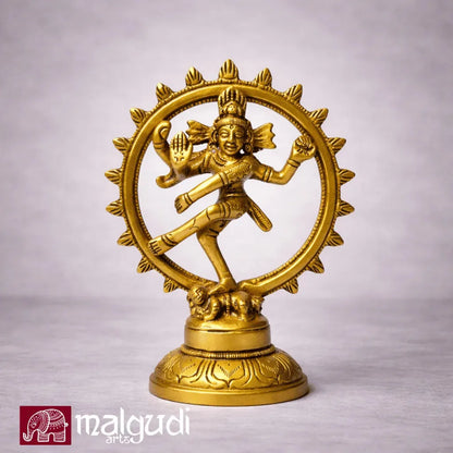 Lord Nataraja Cosmic Dance Brass Statue by MalgudiArts