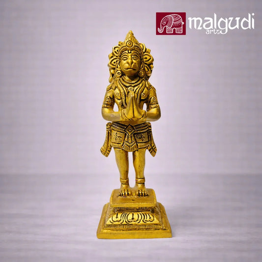 Brass Hanuman standing statue in Anjali Mudra