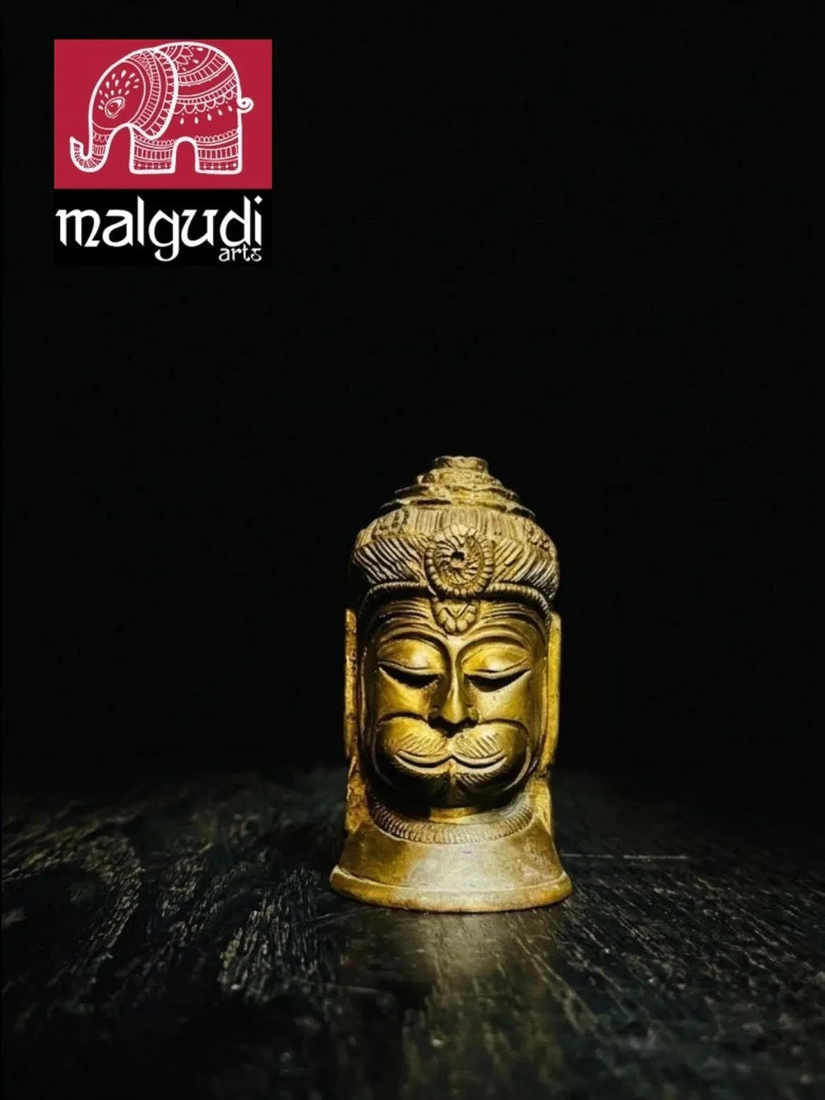 Brass Hanuman Face Antique Wall Sculpture by MalgudiArts