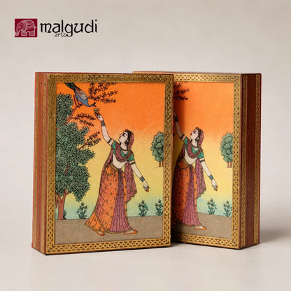 Large Vintage Style Wooden Jewellery Box by MalgudiArts (view 3)