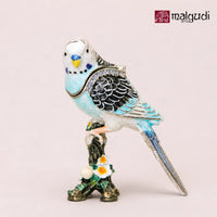 Cyan Sparrow Enamel Trinket Box