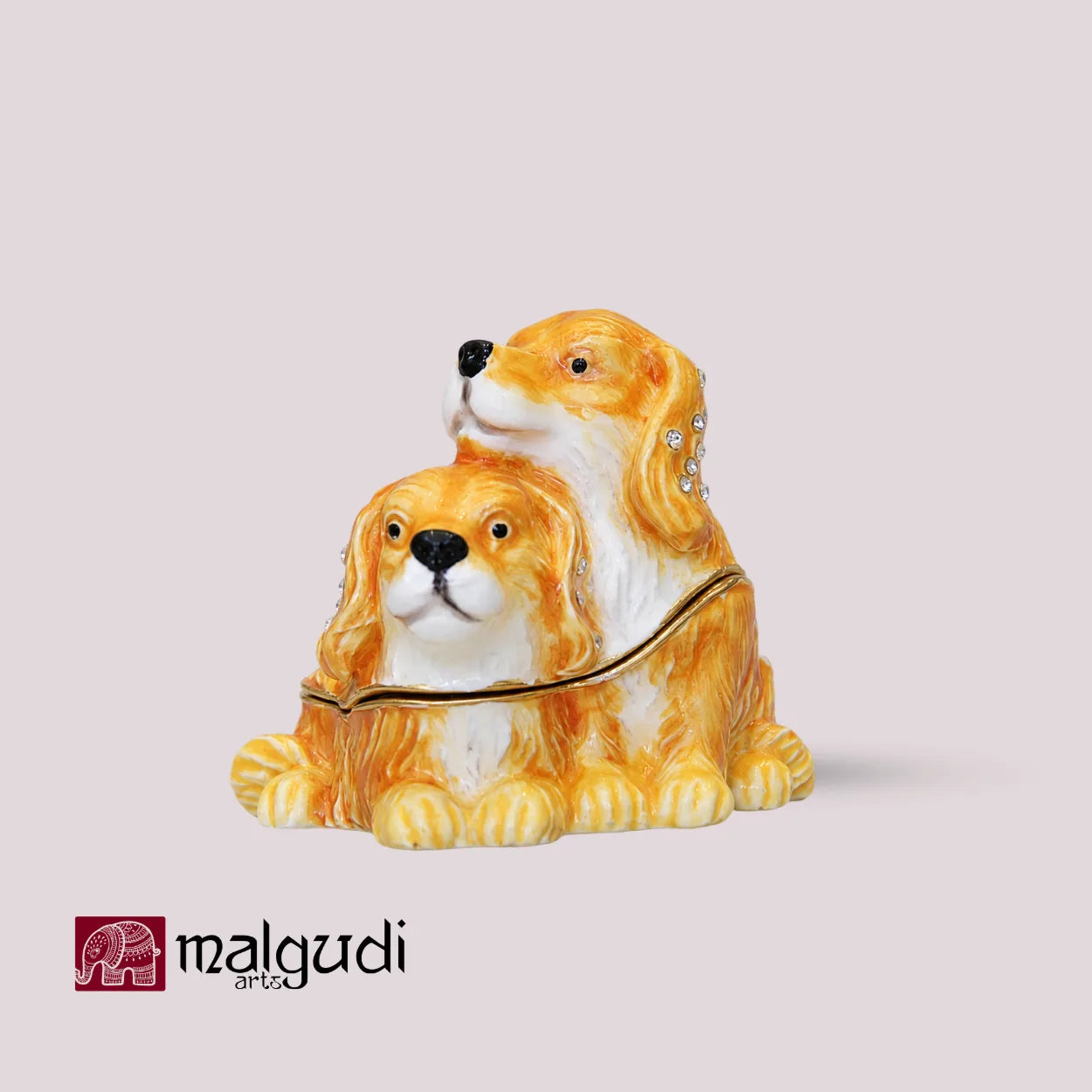 Dog Enamel Trinket Box and Jewellery Organizer by MalgudiArts