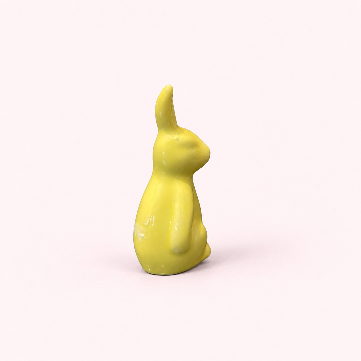 Yellow ceramic rabbit