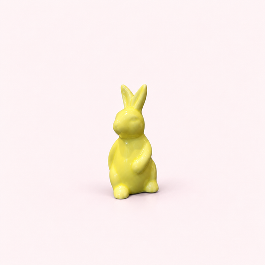 Yellow ceramic rabbit
