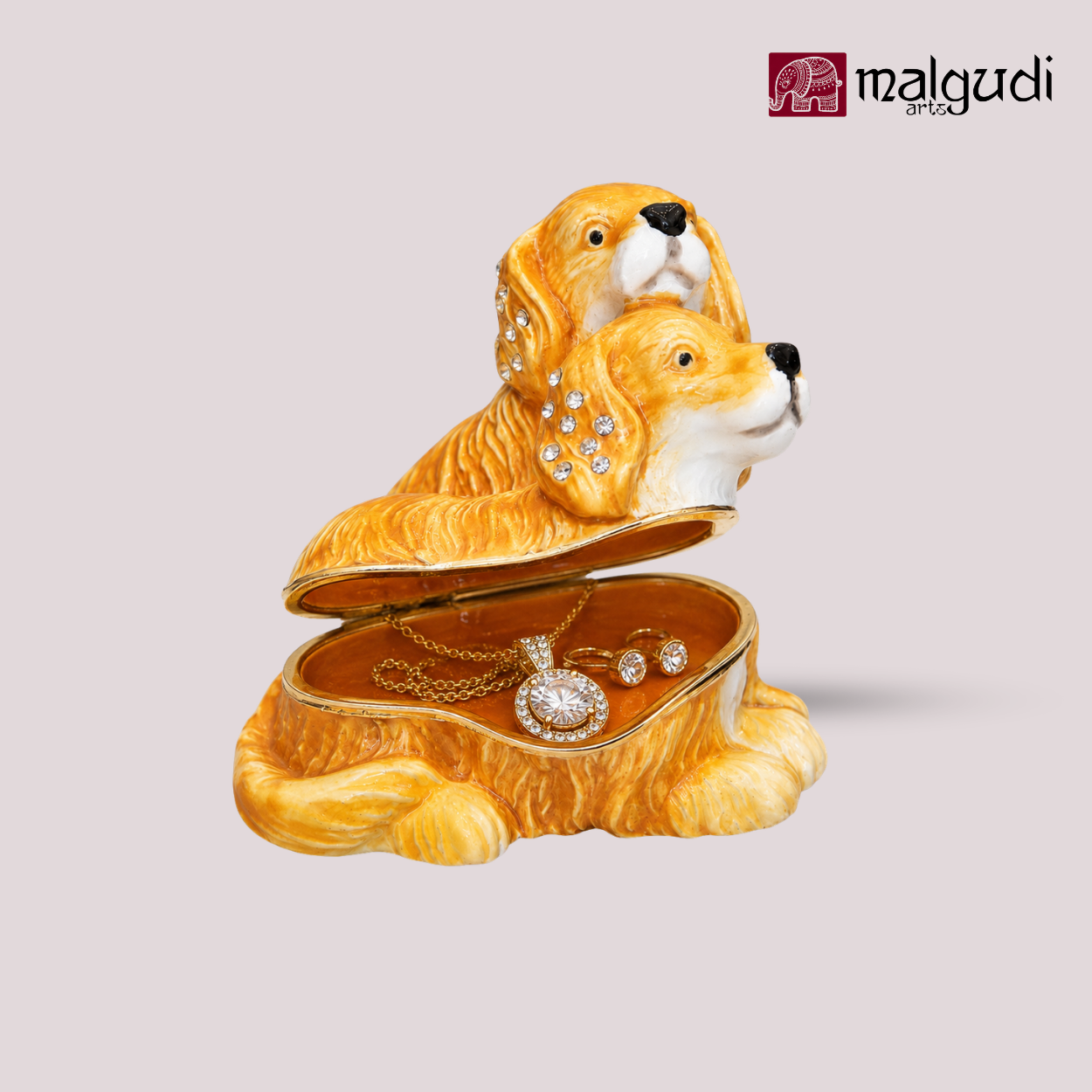 Enamel trinket box of dog, jewelry organizer, perfect surprise gift