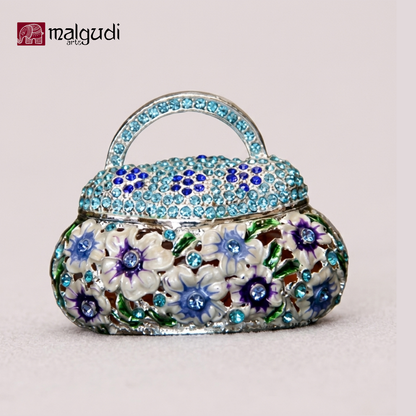 White Pumpkin Enamel Trinket Box, Hand Painted by MalgudiArts (view 4)