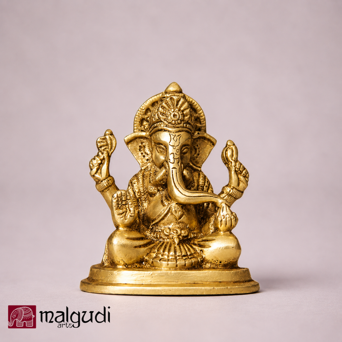 Brass Ganesha Murti for Pooja Room and Home Décor by MalgudiArts