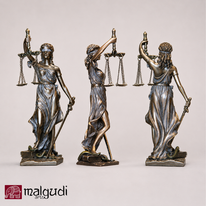 Lady Justice Statue, Matte Bronze Finish Showpiece by MalgudiArts (view 4)