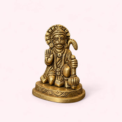 Small Hanuman Brass Idol for Pooja