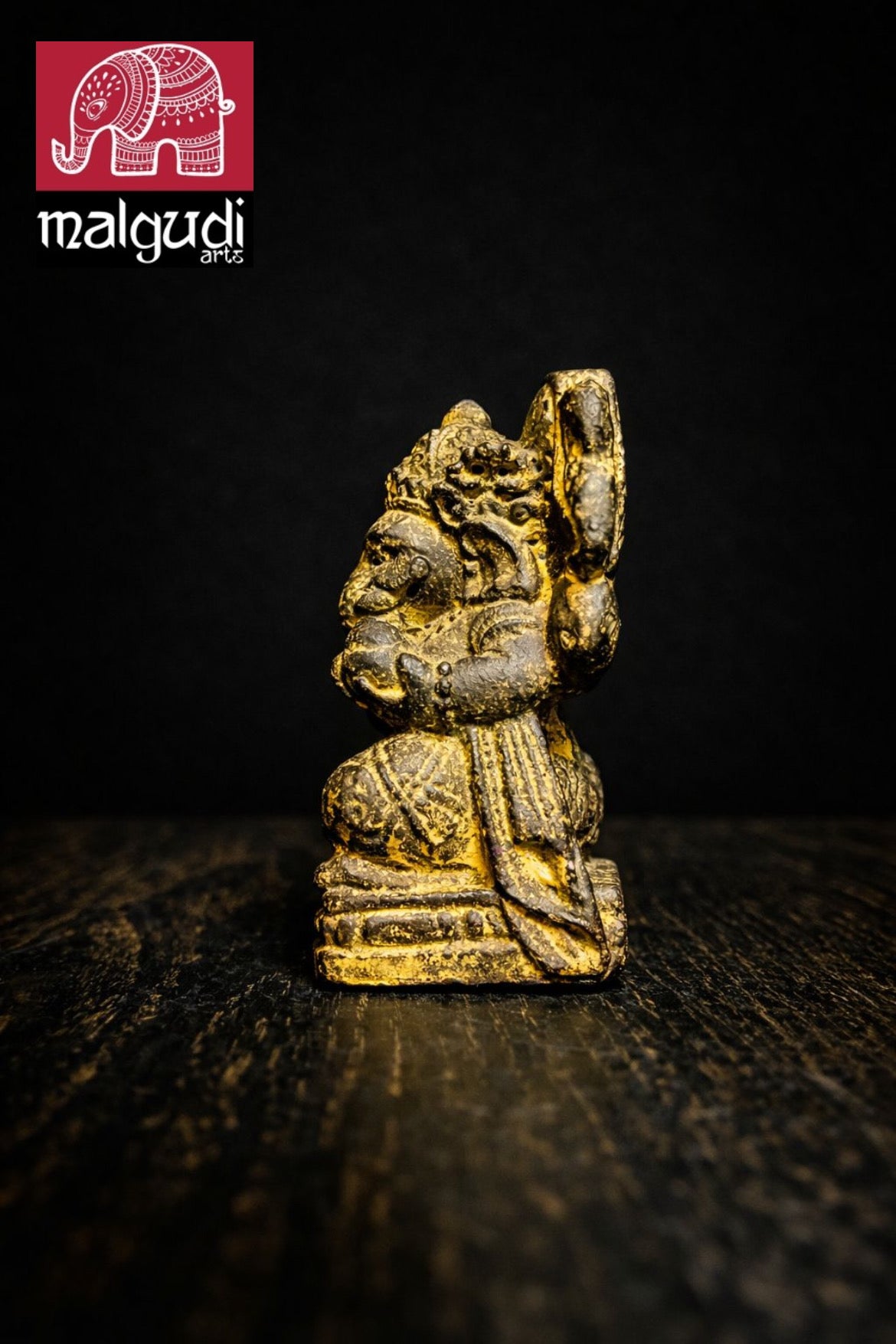 Antique Bronze Ganesha Idol by MalgudiArts (view 3)