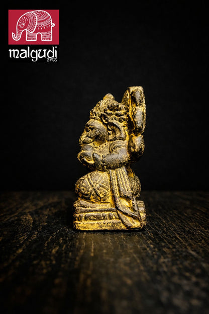 Antique Bronze Ganesha Idol by MalgudiArts (view 3)