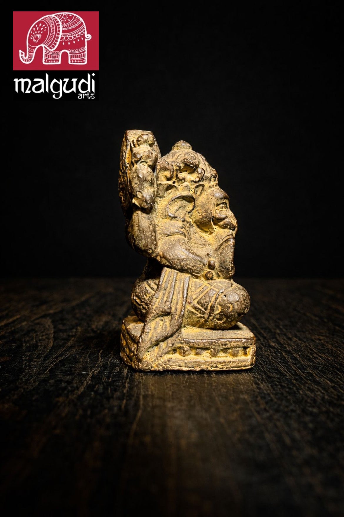Antique Bronze Ganesha Idol by MalgudiArts (view 4)